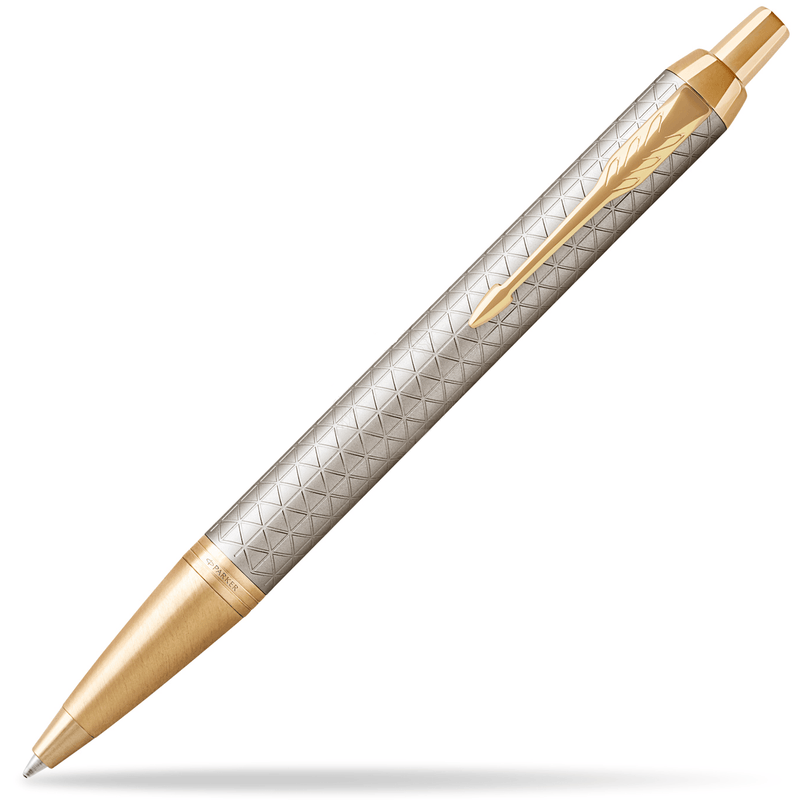 Parker IM Premium Warm Silver Gold Trim Ball Point Pen 1931687 - SuperOffice