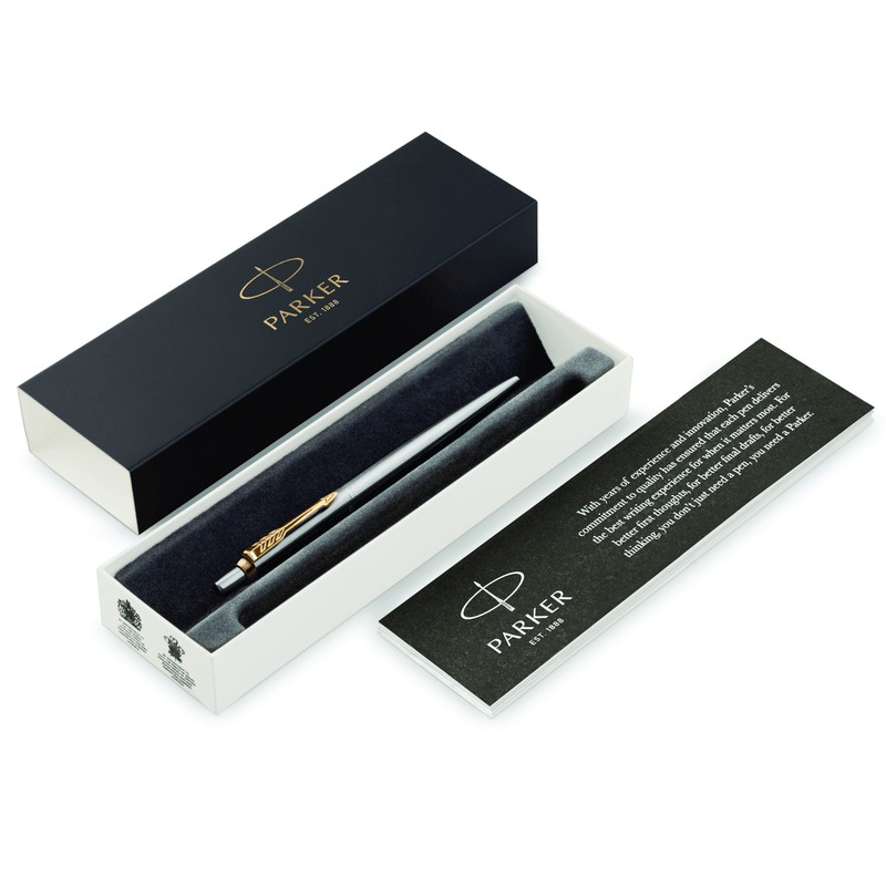 Parker Jotter Ball Point Pen Gold Trim Gift Box Set 1953182 - SuperOffice
