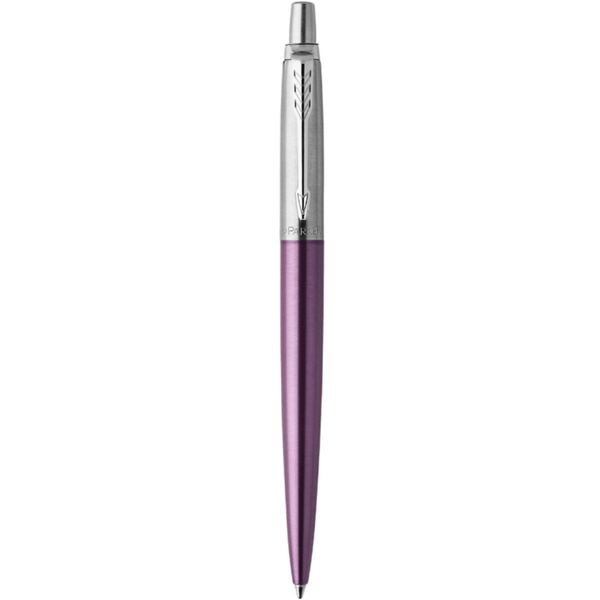 Parker Jotter Ballpoint Pen Victoria Violet Chrome Trim Medium Nib Blue Purple 1953244 - SuperOffice