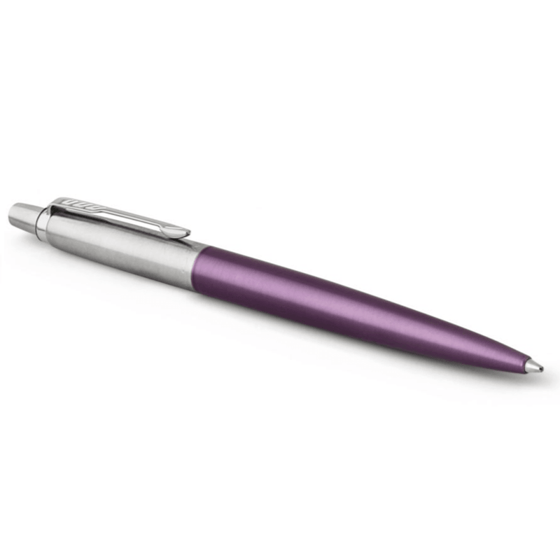 Parker Jotter Ballpoint Pen Victoria Violet Chrome Trim Medium Nib Blue Purple 1953244 - SuperOffice