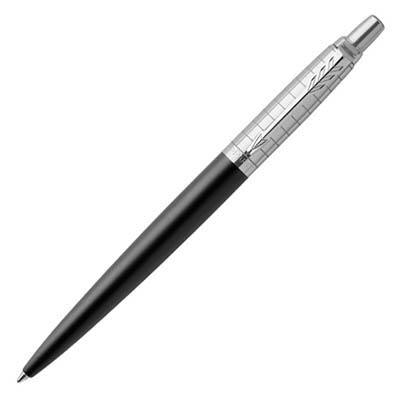 Parker Jotter Premium Ballpoint Pen Medium Blue Ink Bond Street Black With Grid Pattern 1953195 - SuperOffice