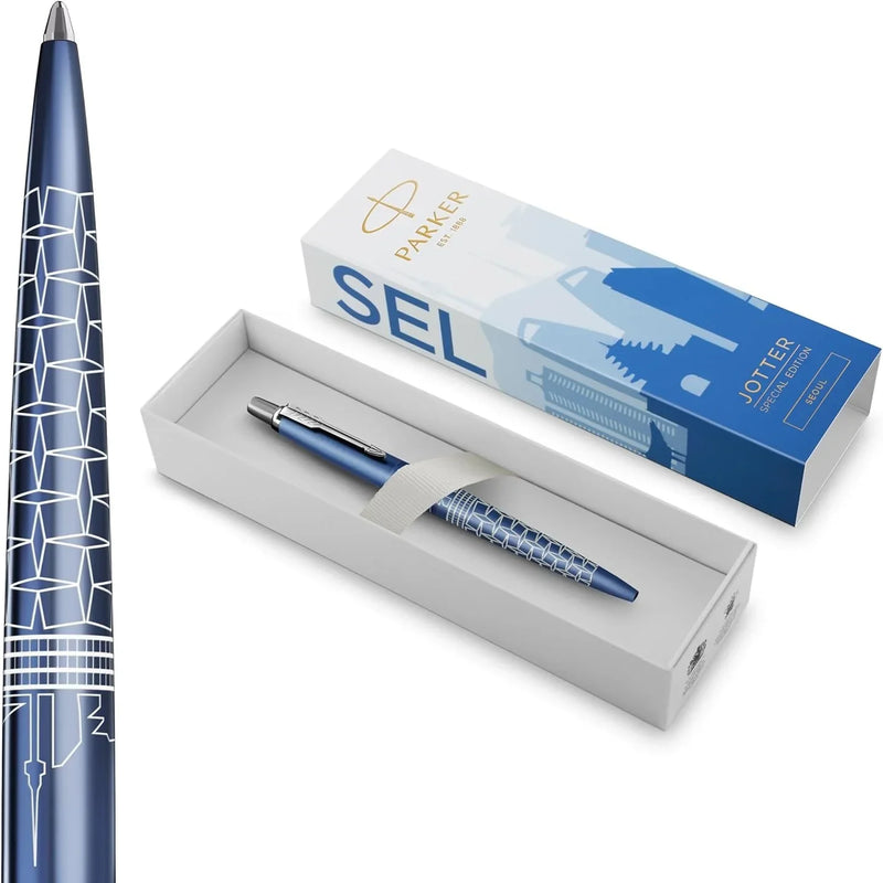 Parker Jotter Special Edition Global Icons Ballpoint Pen Seoul Blue Gift Box 2221600 - SuperOffice