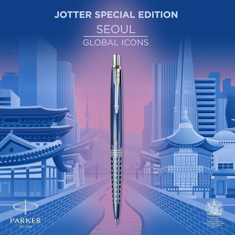 Parker Jotter Special Edition Global Icons Ballpoint Pen Seoul Blue Gift Box 2221600 - SuperOffice