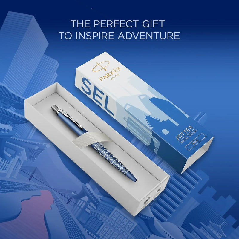 Parker Jotter Special Edition Global Icons Ballpoint Pen Seoul Blue Gift Box 2221600 - SuperOffice