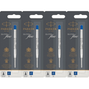 Parker Quink Flow Pen Refill Ballpoint Fine Blue Pack 4 1950368 (4 Pack BLUE FINE) - SuperOffice