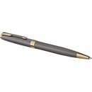Parker Sonnet Grey Lacquer Gold Trim Ballpoint Pen Medium Nib Gift Box Set 2213679 - SuperOffice