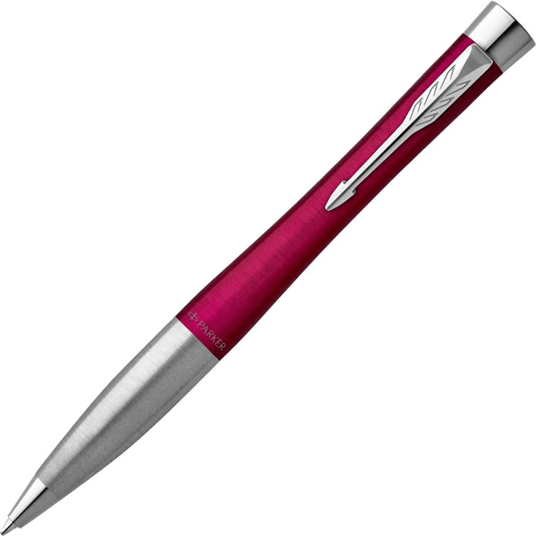 Parker Urban Premium Ballpoint Twist Pen Magenta Red Chrome Trim Gift Box 2143642 - SuperOffice
