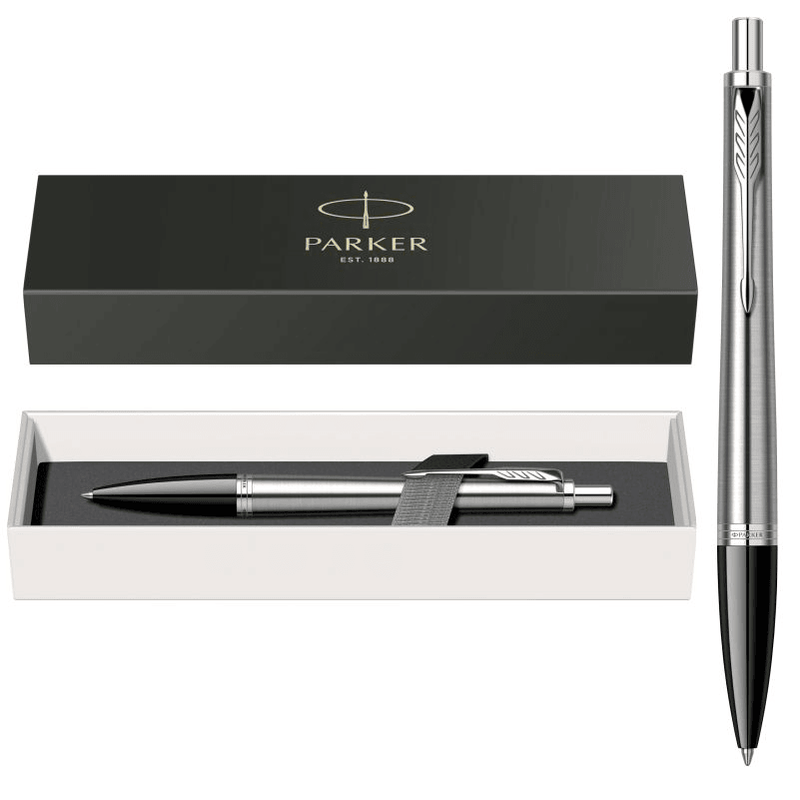 Parker Urban Silver Metallic Cab Premium Pen with Chrome Trim Ballpoint Gift Set 1931580 - SuperOffice