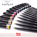 Pentel Arts Brush Sign Pen Artist Ink Dye Pack 12 Wallet Set SESF30C-12 - SuperOffice