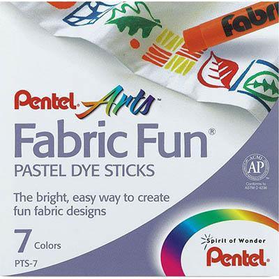 Pentel Arts Fabric Fun Pastel Dye Sticks Assorted Colours Pack 7 PTS7 - SuperOffice