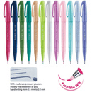Pentel Arts Marker Brush Sign Pen Pastel Colours Pack 12 Wallet Set SES15C12AST2 (Pastel) - SuperOffice