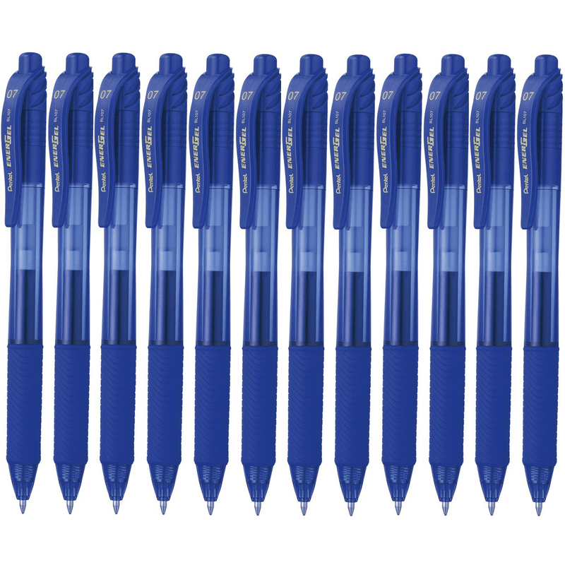 Pentel BL107 Energel-X Retractable Gel Ink Pen 0.7mm Blue Box 12 BL107C (Box 12) - SuperOffice