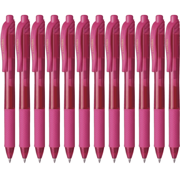 Pentel BL107 Energel-X Retractable Gel Ink Pen 0.7mm Pink Box 12 BL107P (Box 12) - SuperOffice
