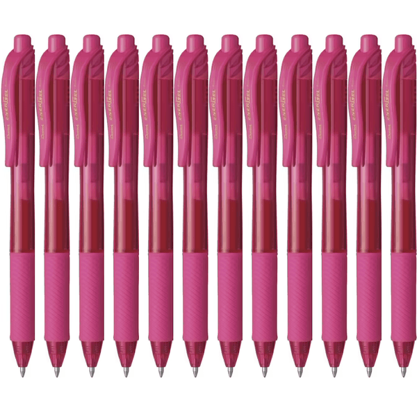 Pentel BL107 Energel-X Retractable Gel Ink Pen 0.7mm Pink Box 12 BL107P (Box 12) - SuperOffice