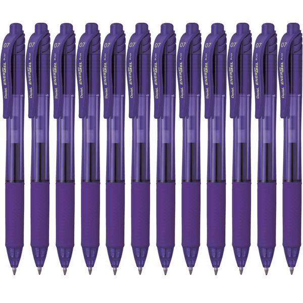 Pentel BL107 Energel-X Retractable Gel Ink Pen 0.7mm Violet Purple Box 12 BL107V (Box 12) - SuperOffice