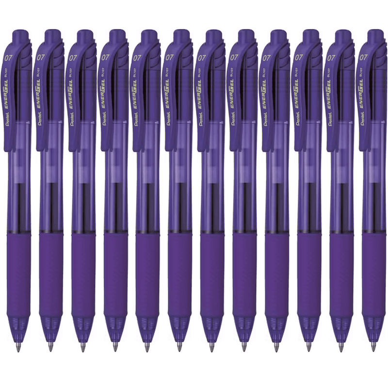 Pentel BL107 Energel-X Retractable Gel Ink Pen 0.7mm Violet Purple Box 12 BL107V (Box 12) - SuperOffice
