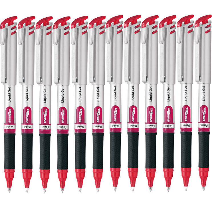 Pentel BL17 Energel Gel Ink Pen Medium 0.7mm Red Box 12 BL17-B (Box 12) - SuperOffice