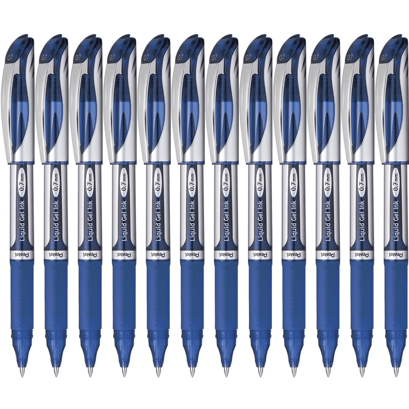 Pentel BL57 Energel Liquid Gel Ink 0.7mm Medium Pen Blue Box 12 BL57-C BLUE (Box 12) - SuperOffice