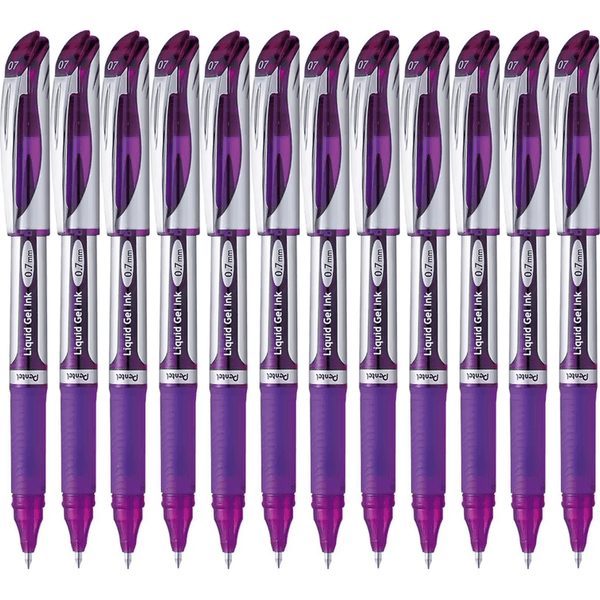 Pentel BL57 Energel Liquid Gel Ink 0.7mm Medium Pen Violet Purple Box 12 BL57-V Violet (Box 12) - SuperOffice