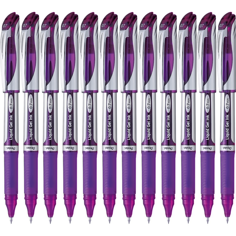 Pentel BL57 Energel Liquid Gel Ink 0.7mm Medium Pen Violet Purple Box 12 BL57-V Violet (Box 12) - SuperOffice