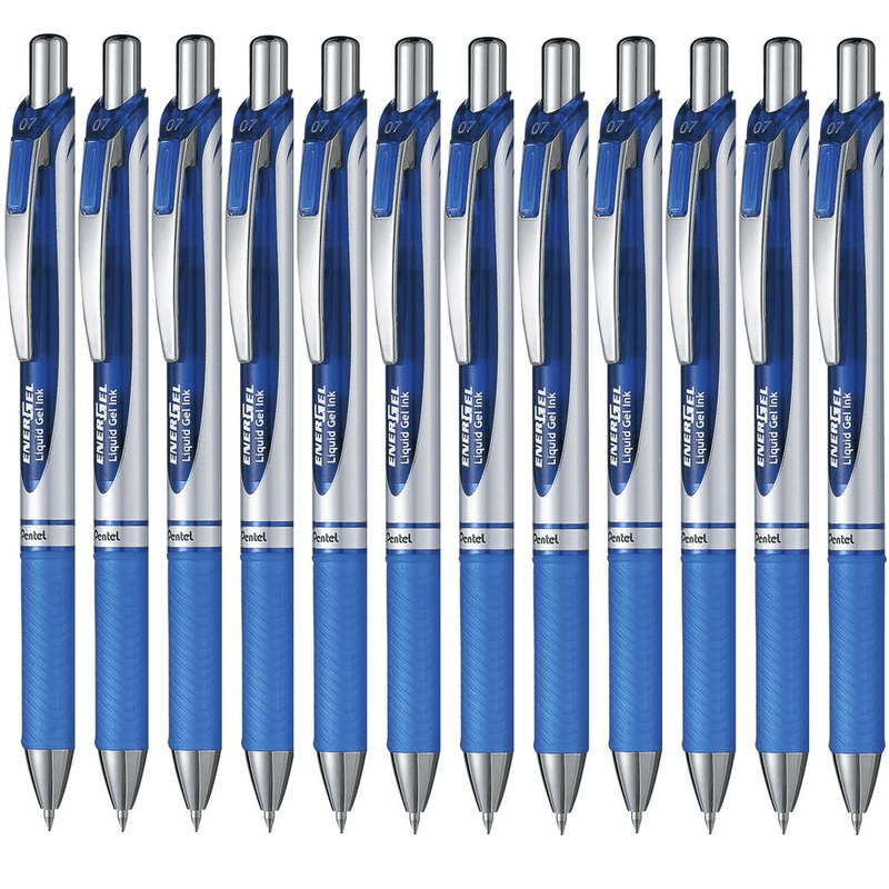 Pentel BL77 Energel Gel Ink Pen Retractable Medium 0.7mm Blue Box 12 BL77-C (Box 12) - SuperOffice