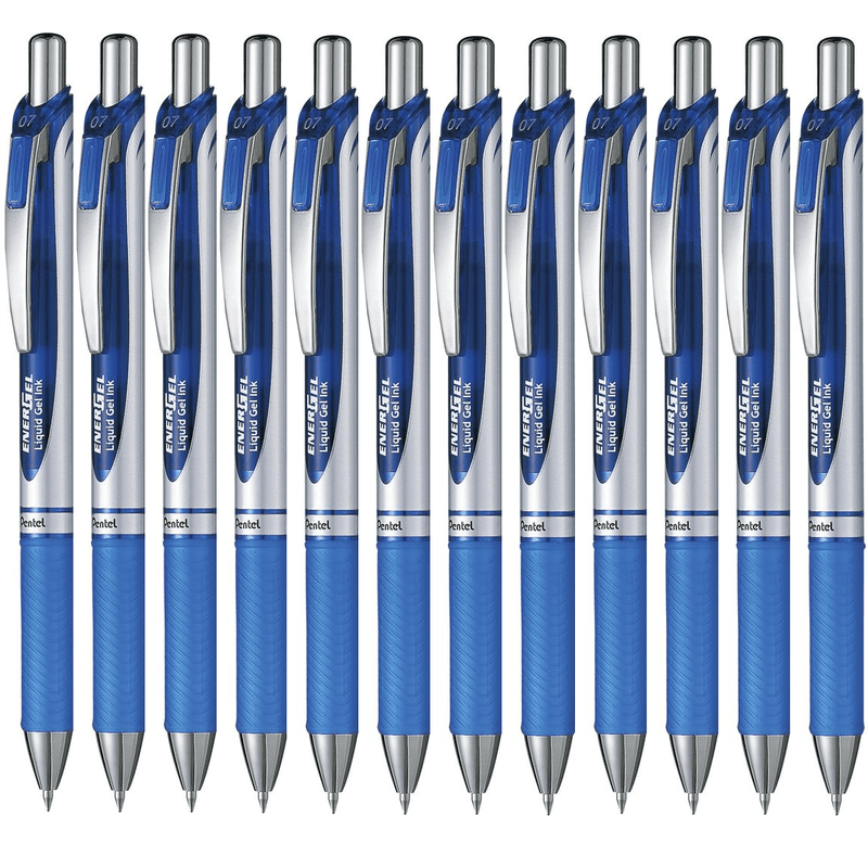 Pentel BL77 Energel Gel Ink Pen Retractable Medium 0.7mm Blue Box 12 BL77-C (Box 12) - SuperOffice