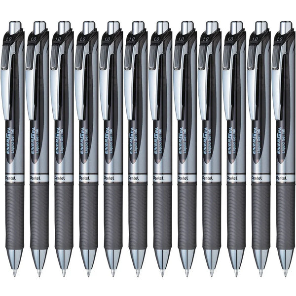 Pentel BL80 Energel Retractable Gel Ink Pens 1.0mm Black Box 12 BL80-A (Box 12) - SuperOffice