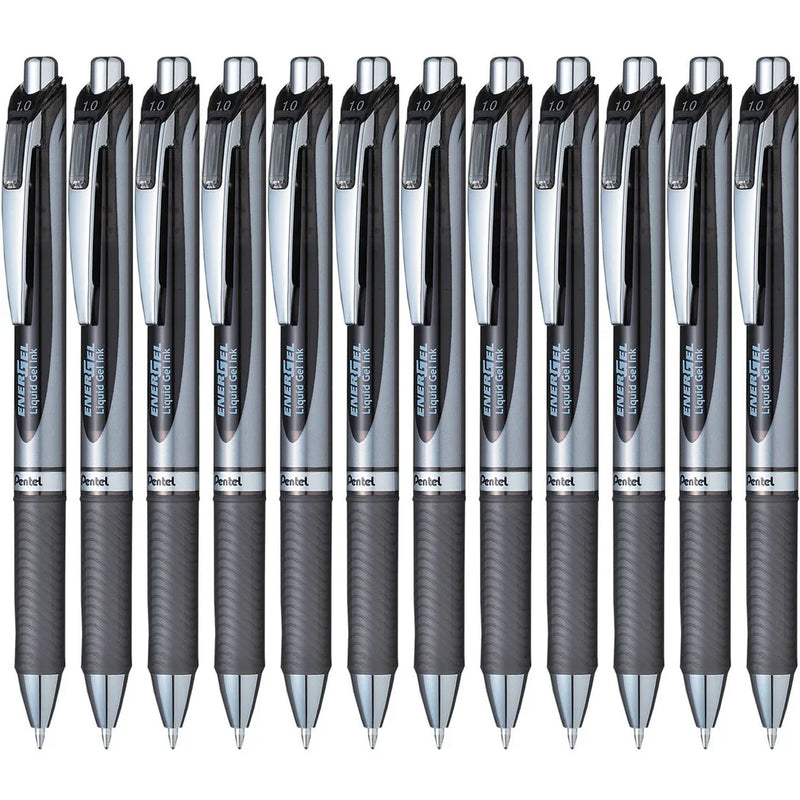 Pentel BL80 Energel Retractable Gel Ink Pens 1.0mm Black Box 12 BL80-A (Box 12) - SuperOffice