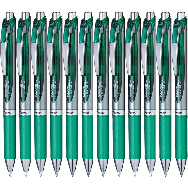 Pentel BL80 Energel Retractable Gel Ink Pens 1.0mm Green Box 12 BL80-D (Box 12) - SuperOffice