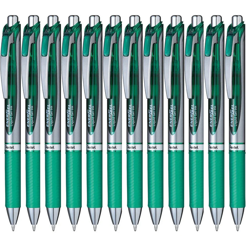 Pentel BL80 Energel Retractable Gel Ink Pens 1.0mm Green Box 12 BL80-D (Box 12) - SuperOffice