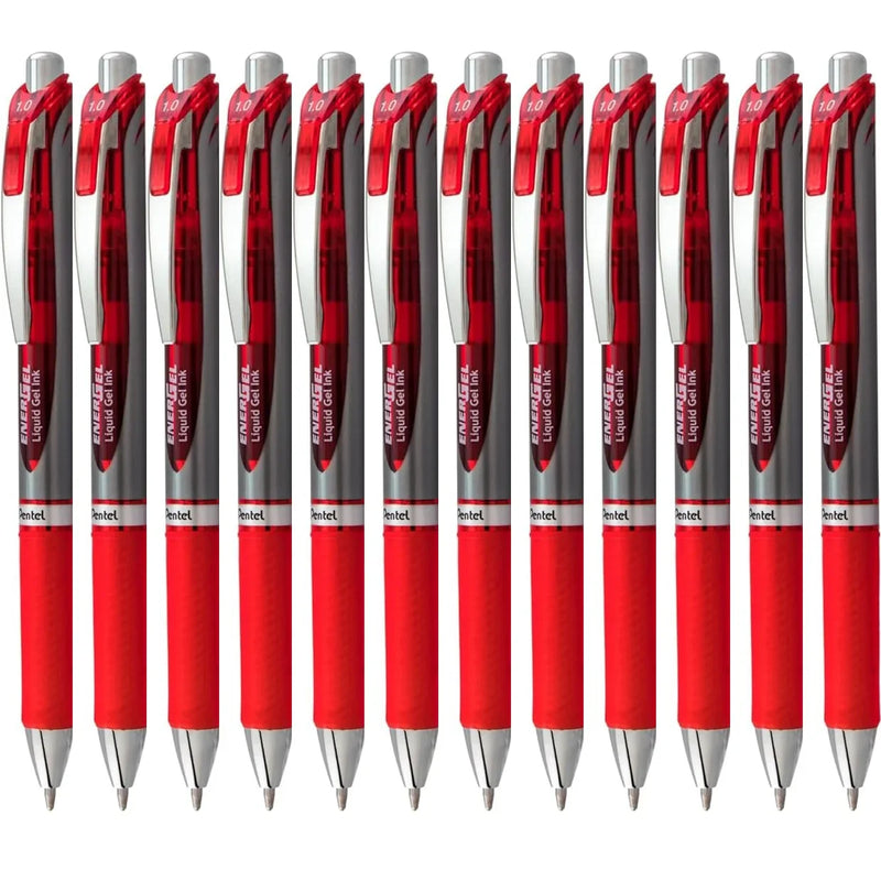 Pentel BL80 Energel Retractable Gel Ink Pens 1.0mm Red Box 12 BL80-B (Box 12) - SuperOffice