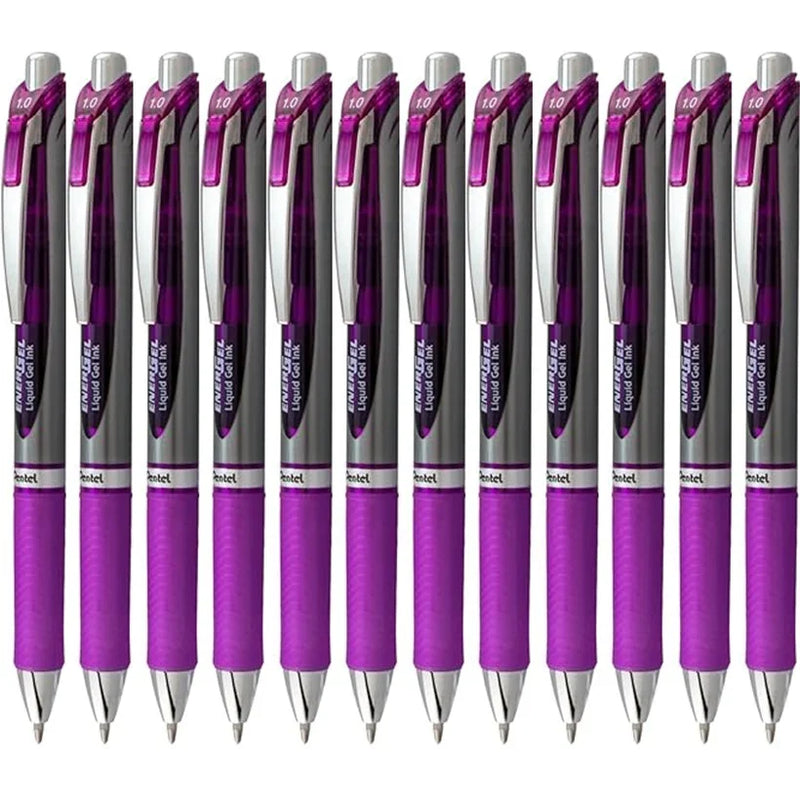 Pentel BL80 Energel Retractable Gel Ink Pens 1.0mm Violet Purple Box 12 BL80-V (Box 12) - SuperOffice