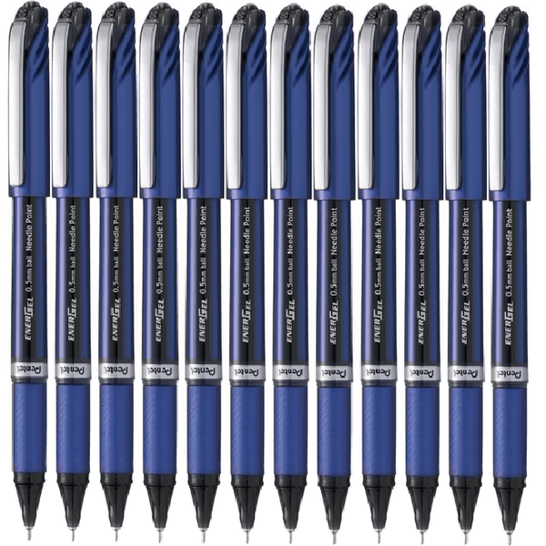Pentel BLN25 Energel Rollerball Liquid Gel Ink Pen 0.5mm Needle Point Black Box 12 BLN25A (Box 12) - SuperOffice