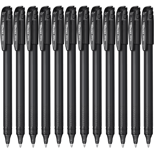 Pentel EnerGel BL417 Gel Roller Pen 0.7mm Box 12 Black BL417-A (Box 12) - SuperOffice