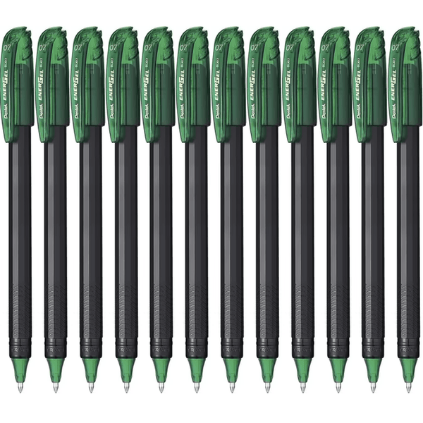 Pentel EnerGel BL417 Gel Roller Pen 0.7mm Box 12 Green BL417-D (Box 12) - SuperOffice