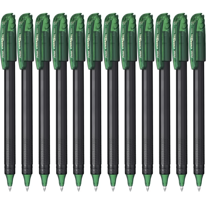 Pentel EnerGel BL417 Gel Roller Pen 0.7mm Box 12 Green BL417-D (Box 12) - SuperOffice