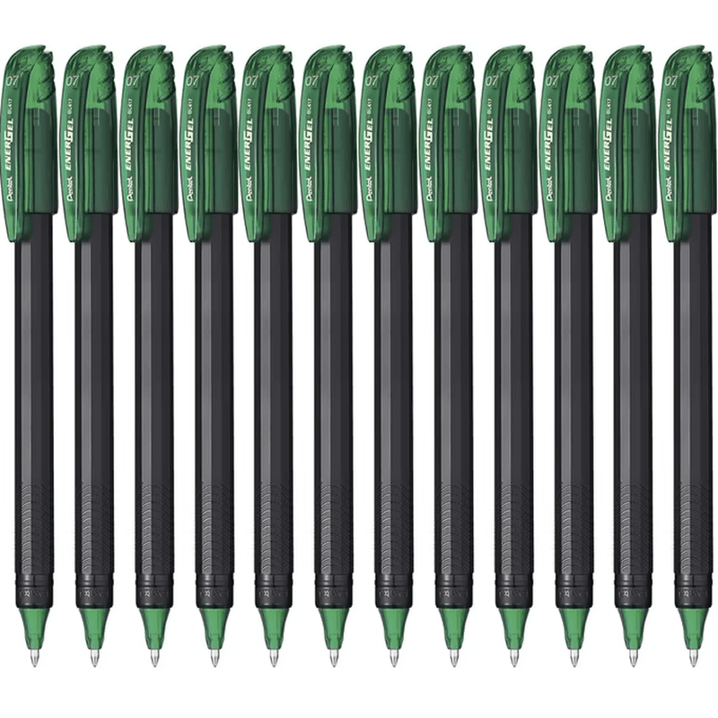 Pentel EnerGel BL417 Gel Roller Pen 0.7mm Box 12 Green BL417-D (Box 12) - SuperOffice