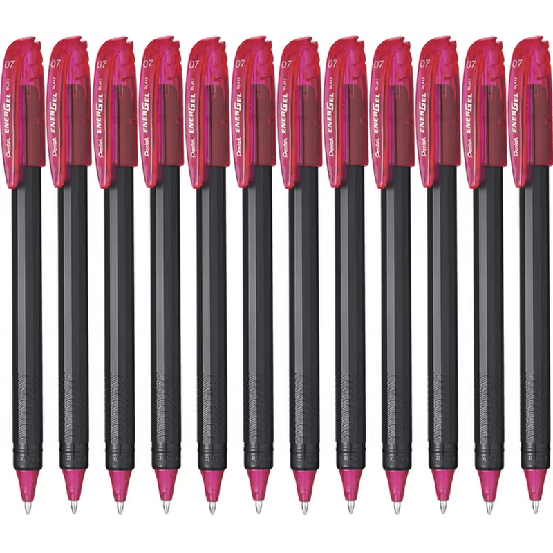 Pentel EnerGel BL417 Gel Roller Pen 0.7mm Box 12 Pink BL417-P (Box 12) - SuperOffice