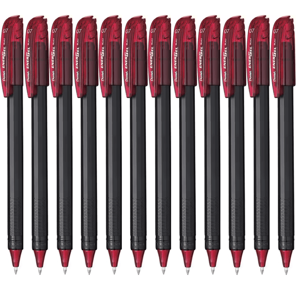 Pentel EnerGel BL417 Gel Roller Pen 0.7mm Box 12 Red BL417-B (Box 12) - SuperOffice