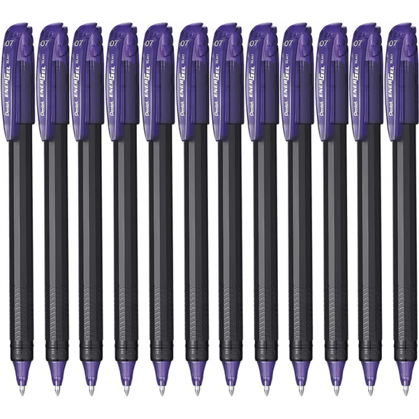 Pentel EnerGel BL417 Gel Roller Pen 0.7mm Box 12 Violet Purple BL417-V (Box 12) - SuperOffice