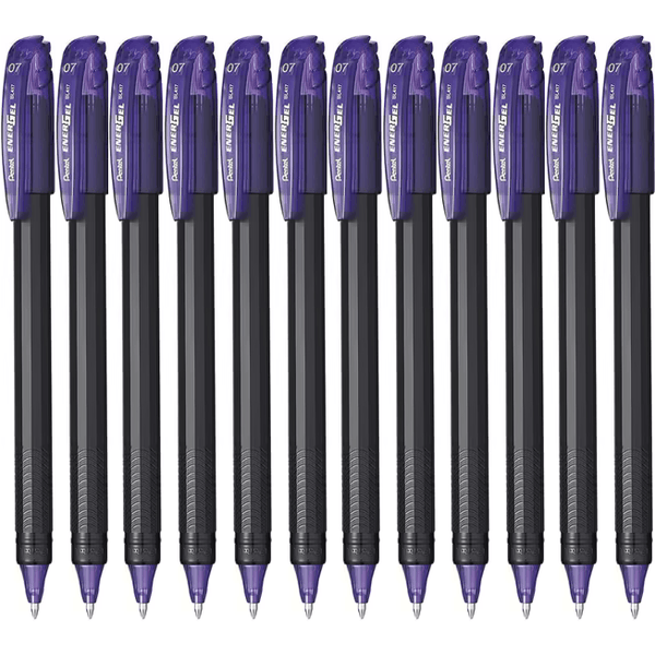 Pentel EnerGel BL417 Gel Roller Pen 0.7mm Box 12 Violet Purple BL417-V (Box 12) - SuperOffice