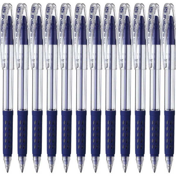 Pentel Hyper-G Ballpoint Pens 1.0mm Medium Blue Pack 12 BK101M-C (Blue Box 12) - SuperOffice