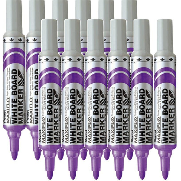 Pentel Maxiflo Whiteboard Marker Bullet Point 2.1mm Violet Purple Box 12 MWL5-V (Box 12) - SuperOffice