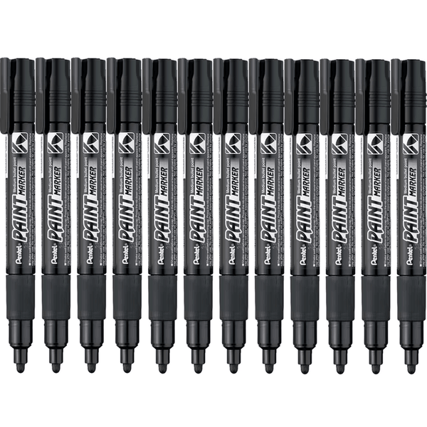 Pentel MMP20 Paint Marker Medium Bullet Point Black Box 12 MMP20-BLK - SuperOffice