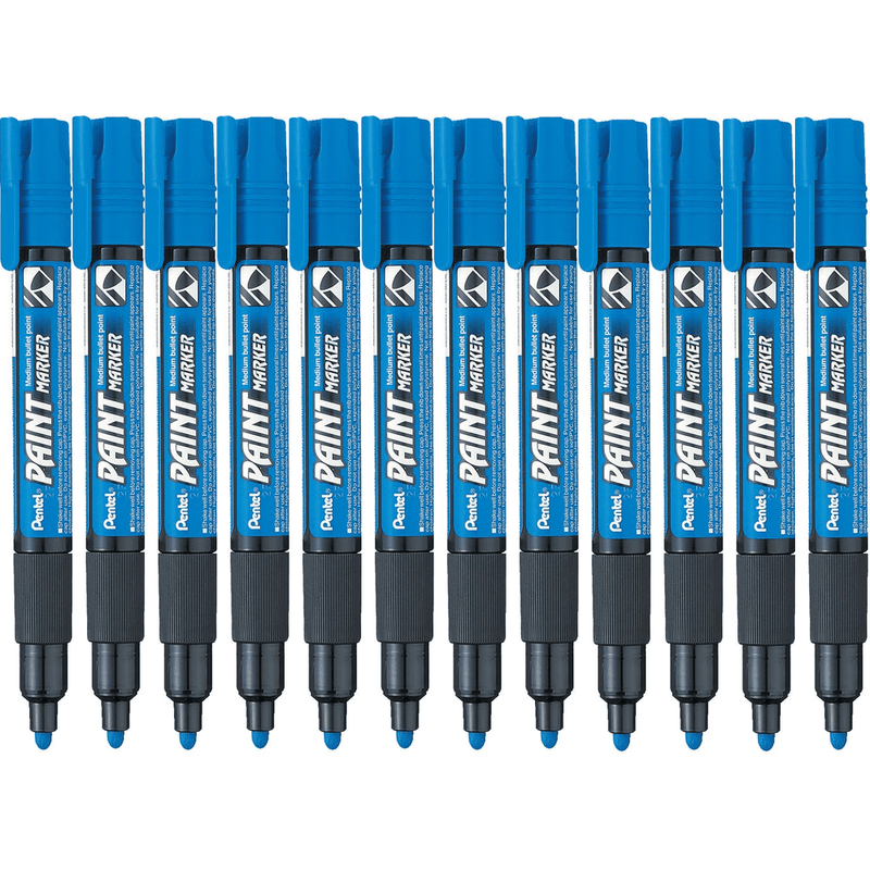 Pentel MMP20 Paint Marker Medium Bullet Point Blue Box 12 MMP20-BLUE - SuperOffice