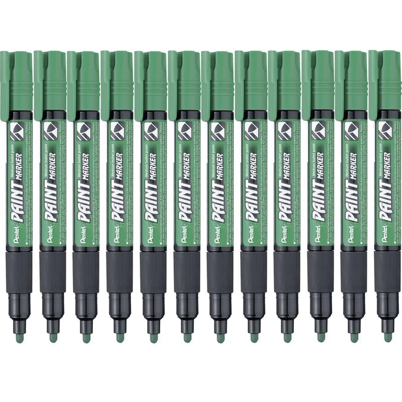 Pentel MMP20 Paint Marker Medium Bullet Point Green Box 12 MMP20-GRN - SuperOffice