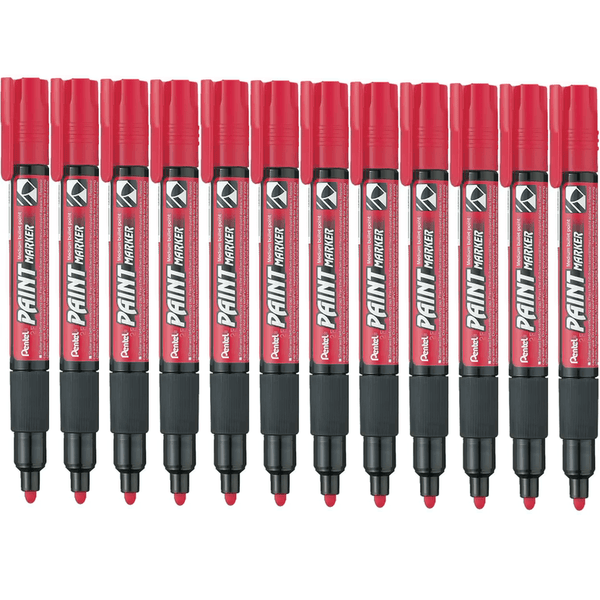 Pentel MMP20 Paint Marker Medium Bullet Point Red Box 12 MMP20-RED - SuperOffice