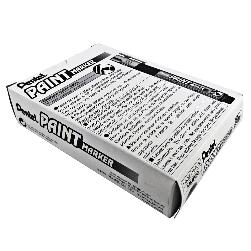 Pentel MMP20 Paint Marker Medium Bullet Point White Box 12 MMP20-WHT - SuperOffice