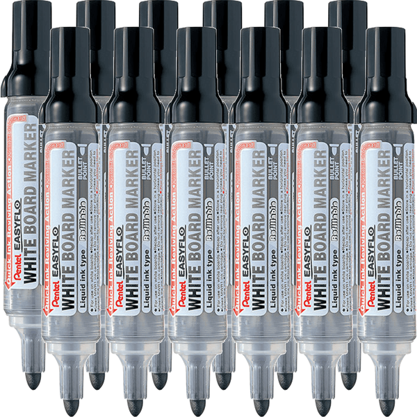 Pentel MW50M Easyflo Whiteboard Marker Bullet Point Black Box 12 MW50M-A (Box 12) - SuperOffice