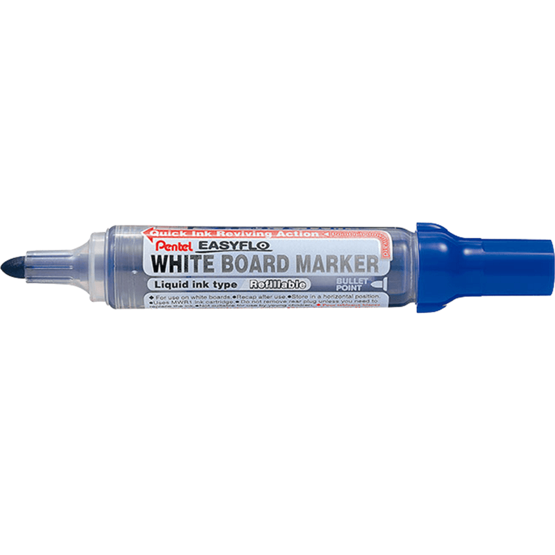 Pentel MW50M Easyflo Whiteboard Marker Bullet Point Blue Box 12 MW50M-C (Box 12) - SuperOffice